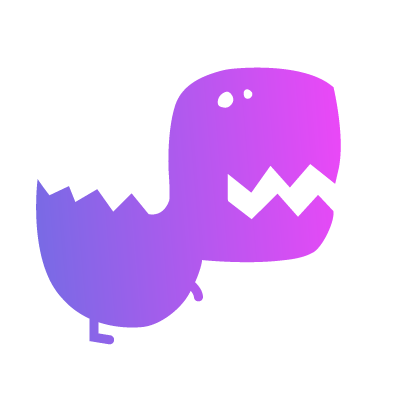 adaptor:ex logo icon dinosaur in pink and purple color