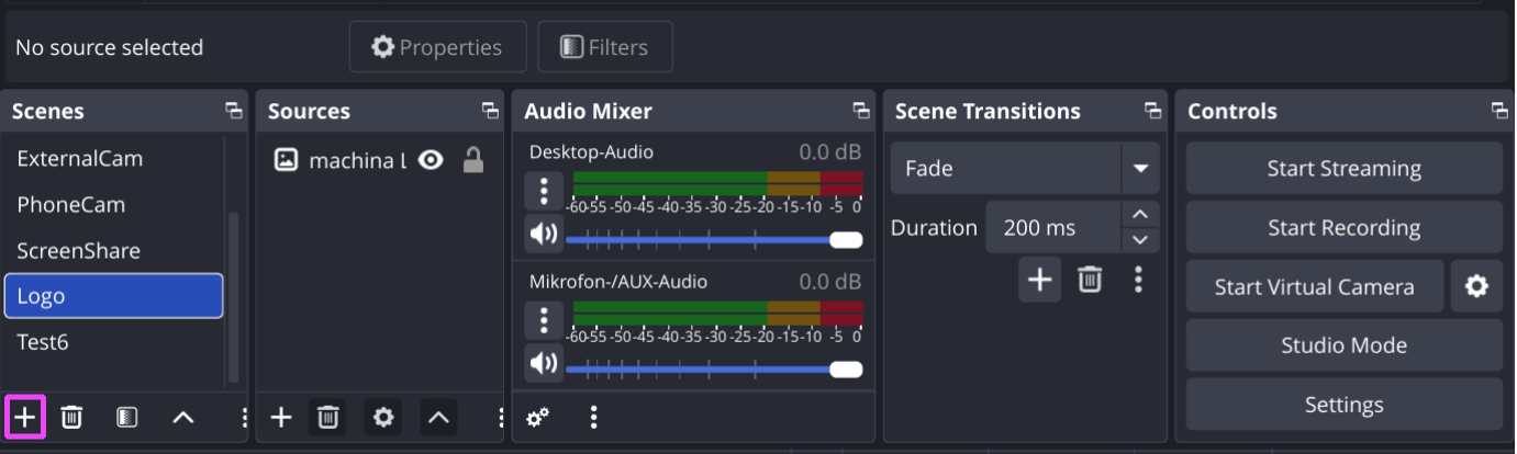 Szenen erstellen in OBS Studio