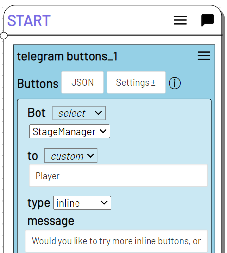 Screenshot: Sender, Empfänger type und message festlegen