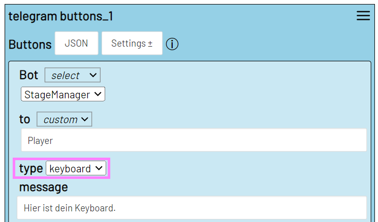 Screenshot: keyboard type auswählen