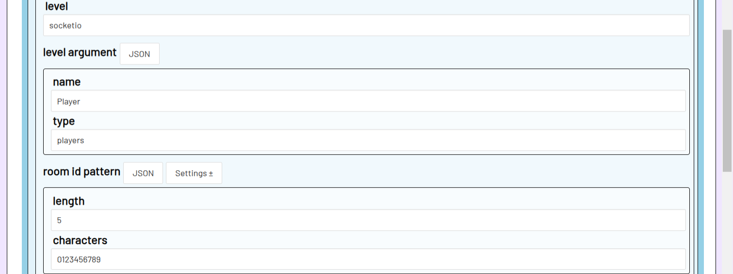 Socketio namespace level settings