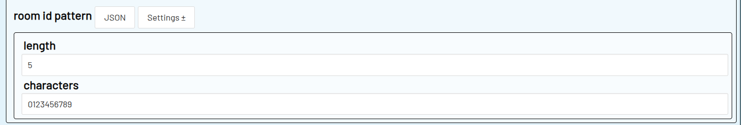 length has the value 5 and characters contains the digits 0-9