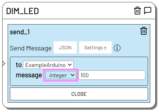 Send a numerical value via Send Message
